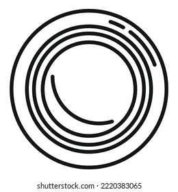 Plate icon outline vector. Dish plate. Lunch food