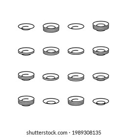 Plate icon set. Plate design icon for web graphic, food and restaurant