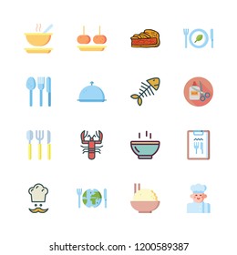 plate icon set. vector set about restaurant, rice, lobster and cutlery icons set.