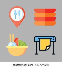 plate icon set. vector set about dishes, printing, food and salad icons set.