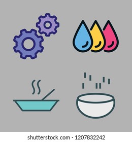 plate icon set. vector set about settings, printing and soup icons set.