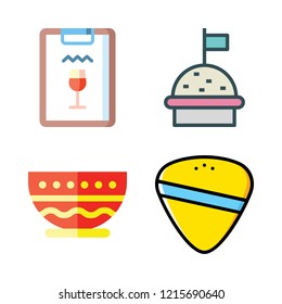plate icon set. vector set about food, restaurant, guitar pick and bowl icons set.