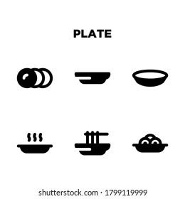 conjunto de iconos de placa de la plantilla de ilustración de vector sobre fondo blanco