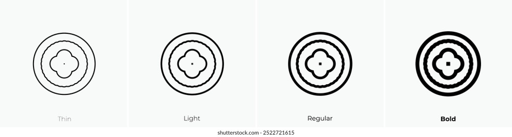 plate icon. Thin, Light Regular And Bold style design isolated on white background