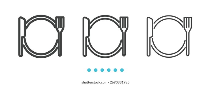 Plate Icon. Thin line icon vector