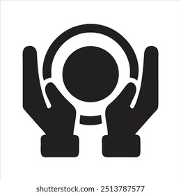 Plate icon. Two hands holding an empty plate icon