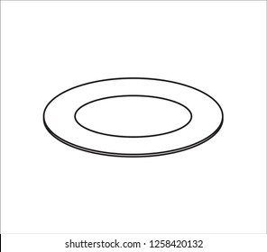 Similar Images, Stock Photos & Vectors of outline plate-vector drawing