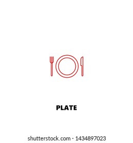plate icon. plate vector design. sign design. red color