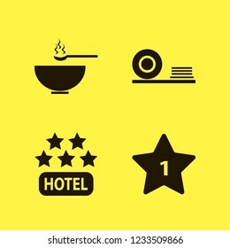plate icon. plate vector icons set hotel one star, soup, plates shelf and hotel five stars