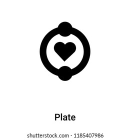 Plate icon vector isolated on white background, logo concept of Plate sign on transparent background, filled black symbol