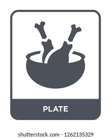 plate icon vector on white background, plate trendy filled icons from Stone age collection, plate simple element illustration