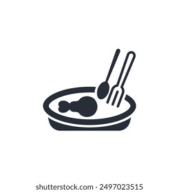 Plate icon. vector.Editable stroke.linear style sign for use web design,logo.Symbol illustration.