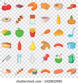 Plate icons set. Cartoon style of 36 platevector icons for web for any design