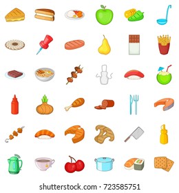 Plate icons set. Cartoon style of 36 platevector icons for web isolated on white background