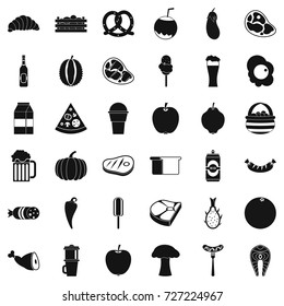 Plate icons set. Simple style of 36 plate vector icons for web isolated on white background