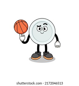 plate illustration as a basketball player , character design