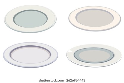 Plate illustration design material 4 pieces set