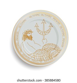 Plate with image of poseidon