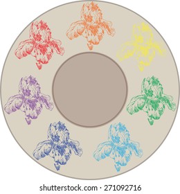plate with irises