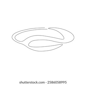 Plate kitchen continuous line. Continuous one line drawing plate. plate, equipment concept. Single line drawing