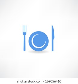 plate and kitchen items icon