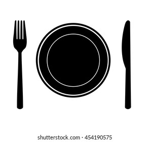 Plate with knife and fork
