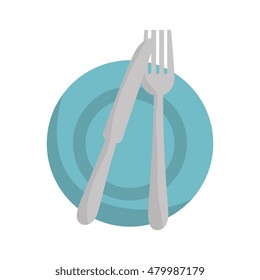 plate with knife and fork