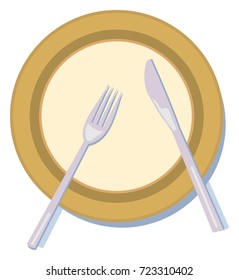 Plate with Knife and Fork