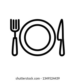 Plate, knife and fork outline
