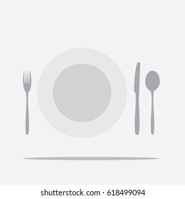 Plate, knife, fork and spoon icon, vector illustration design.