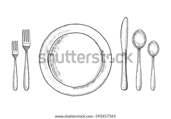 plate knife fork spoon