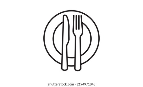 Plate and knife with a fork vector illustration