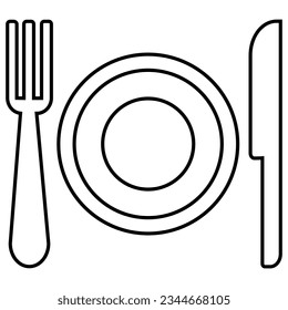 Plate and knife with a fork vector illustration