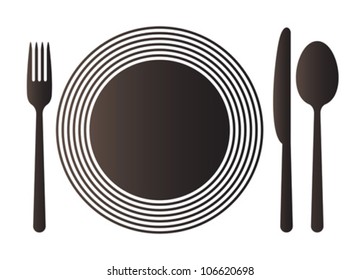 Plate, Knife, Spoon And Fork