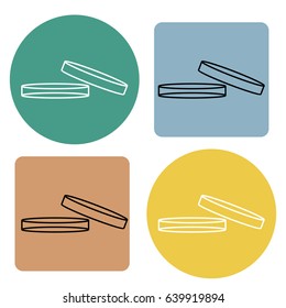 Plate for lab science icon. Vector illustration.
