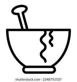 Plate line icon. Plate with spoon illustration isolated on white. Pasta plate outline style designed for and app. Eps 10.