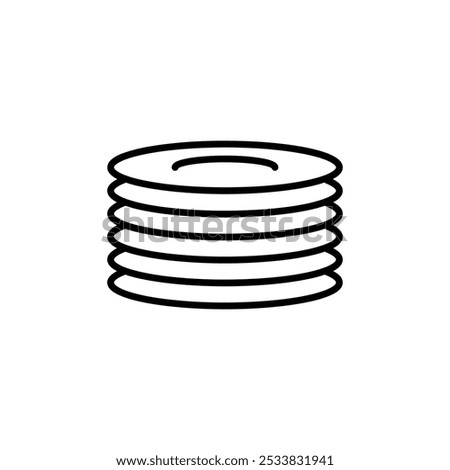 Plate line icon.vector flat black simple linear illustration for web and app..eps
