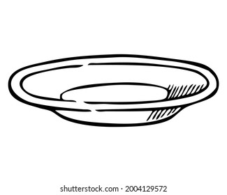 ilustración vectorial de línea de placa,
aislado en fondo blanco.vista superior