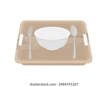 Plate made of wood on a white background.