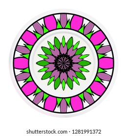 plate with mandala ornament. Vector illustration. Isolated. Tribal ethnic ornament with mandala. Home decor vector illustration