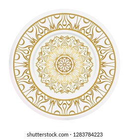 plate with mandala ornament. Vector illustration. Isolated. Tribal ethnic ornament with mandala. Home decor vector illustration