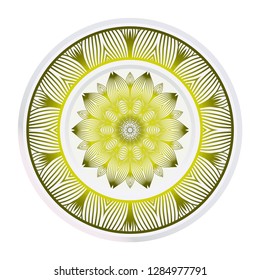 plate with mandala ornament. Vector illustration. Isolated. Tribal ethnic ornament with mandala. Home decor vector illustration