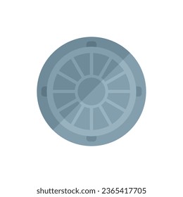 Vector plano de icono de la boca de inspección. Tapa de la vela. Punto callejero aislado