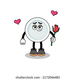 plate mascot falling in love , character design