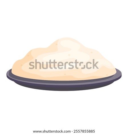 Plate with mash potatoes serving in restaurant or cafe