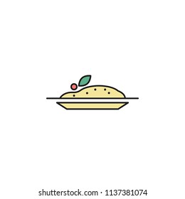 plate of mashed potatoes colored outline icon. Element of food icon for mobile concept and web apps. Thin line plate of mashed potatoes icon can be used for web and mobile on white background