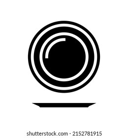 plate for meal glyph icon vector. plate for meal sign. isolated contour symbol black illustration