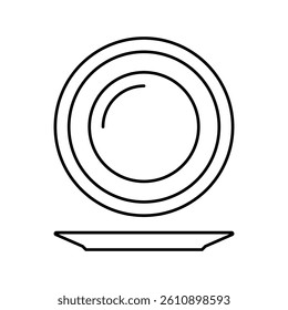 plate for meal line icon vector. plate for meal sign. isolated contour symbol black illustration