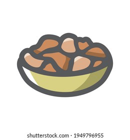 Plate of Meat Vector icon Cartoon illustration