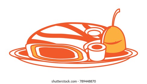 plate with meat and vegetables icon
